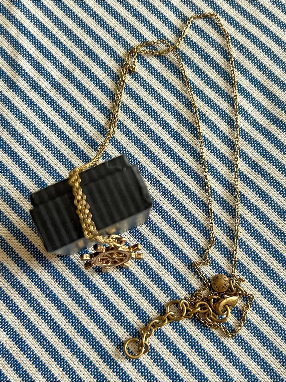 J.Crew Ship's Wheel Pendant Necklace
